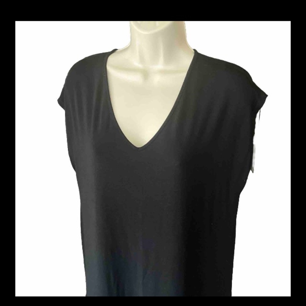 J. Jill Women Dress Wearever Collection V Neck Cap Sleeve Rayon Stretch Black S - Picture 2 of 7